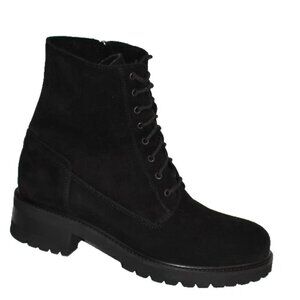 New! La Canadienne Cara Waterproof Combat Boot Black Suede Size 9 US DD507